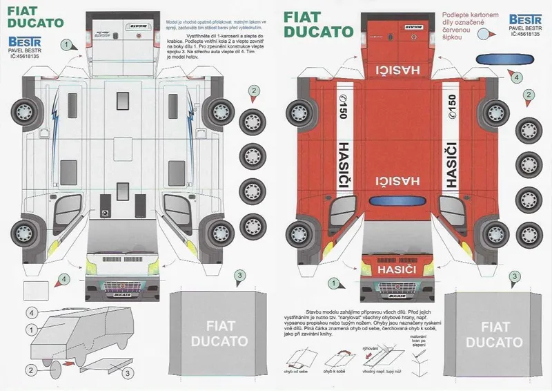 Papierový model - 2x Fiat Ducato